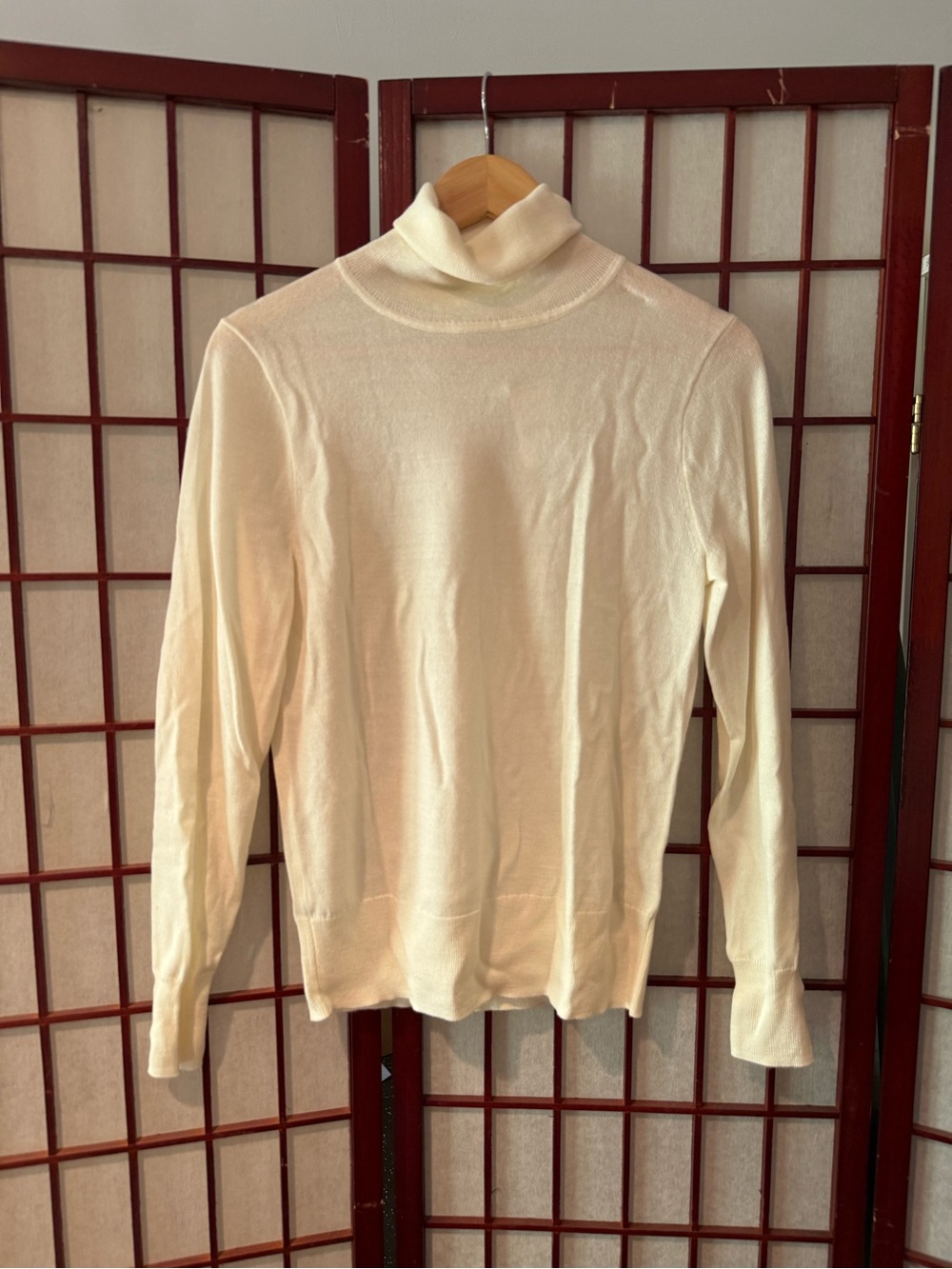 J. Crew merino wool blend machine washable turtleneck in Ivory